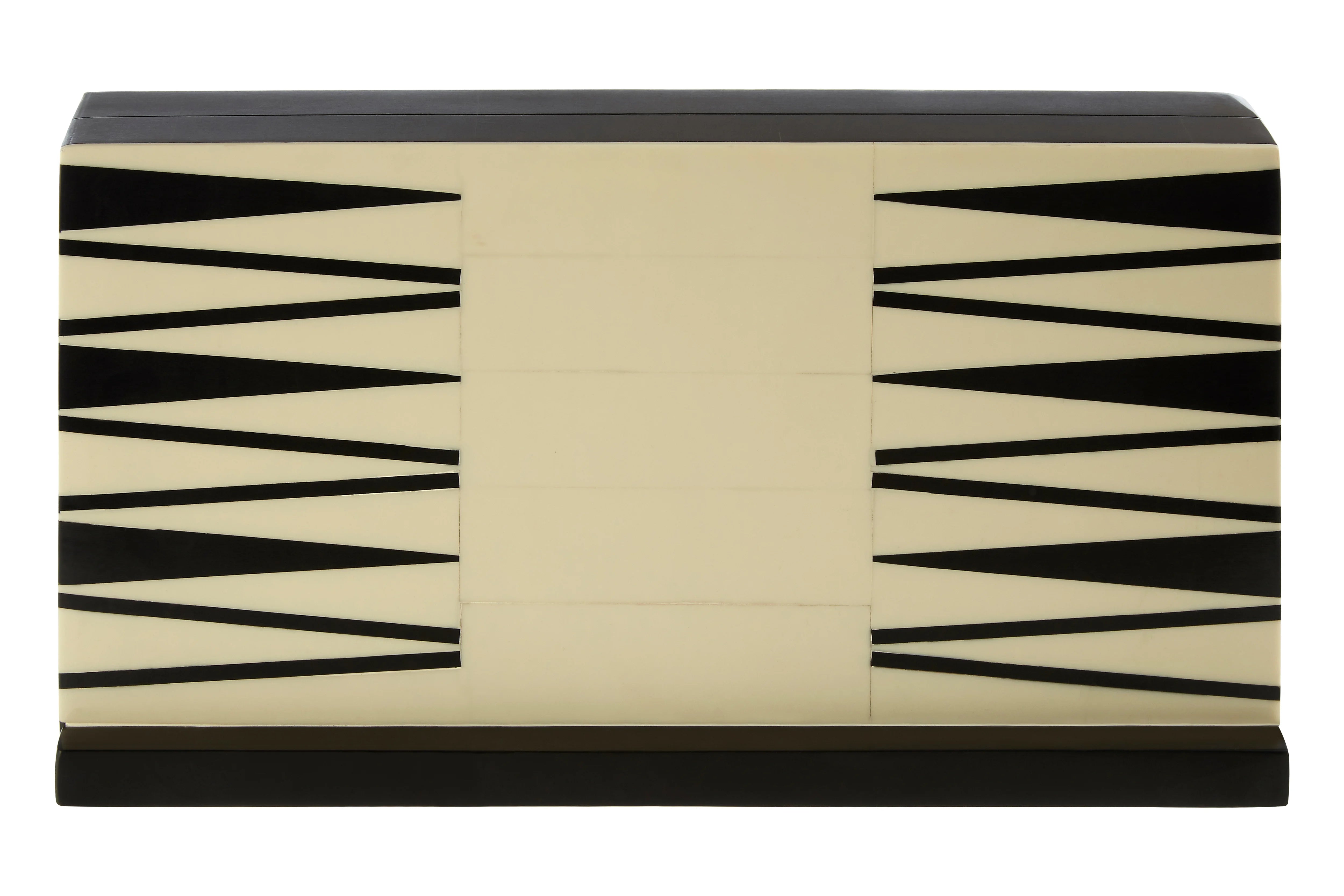 Terrence Games Black & White Foldable Backgammon Set